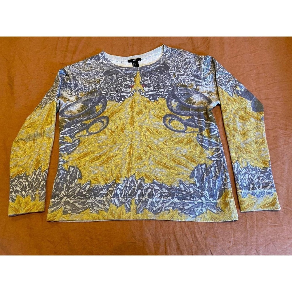 H&M Sweatshirt Women Oversized Small Ornate Crewneck Boho Art To Wear sku53